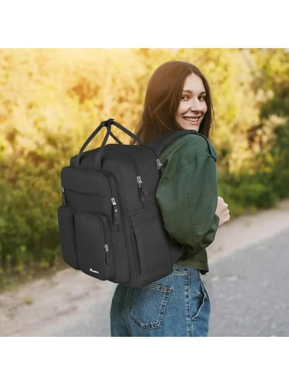Stylish Travel Backpack for Women, TSA-Friendly Laptop Compartment, Black